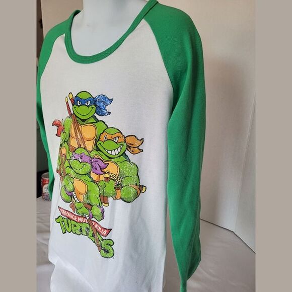 Teenage Mutant Ninja Turtles TMNT - Boys Size Medium 3/4 Sleeve Vintage T-Shirt - Picture 8 of 10